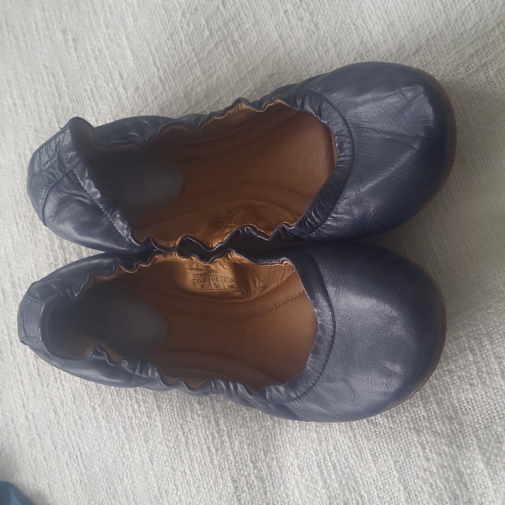 Women's Juil ballet flats purple leather copper bottom soles size 8